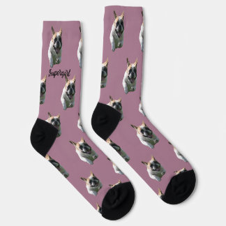 French Bulldog Supergirl Socks