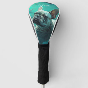 French Bulldog swimming in water 003 Golf Head Cover