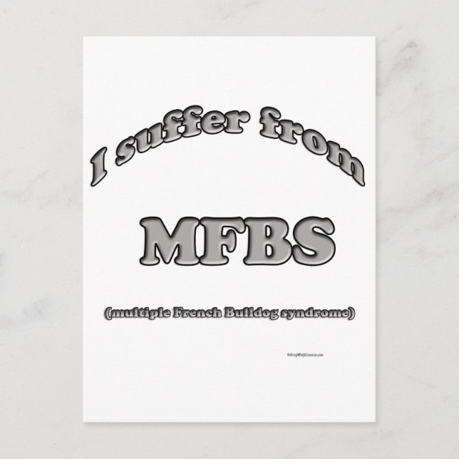 French Bulldog Syndrome Postcard (Front)