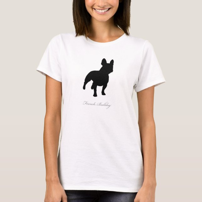 French Bulldog T-shirt (black silhouette) (Front)