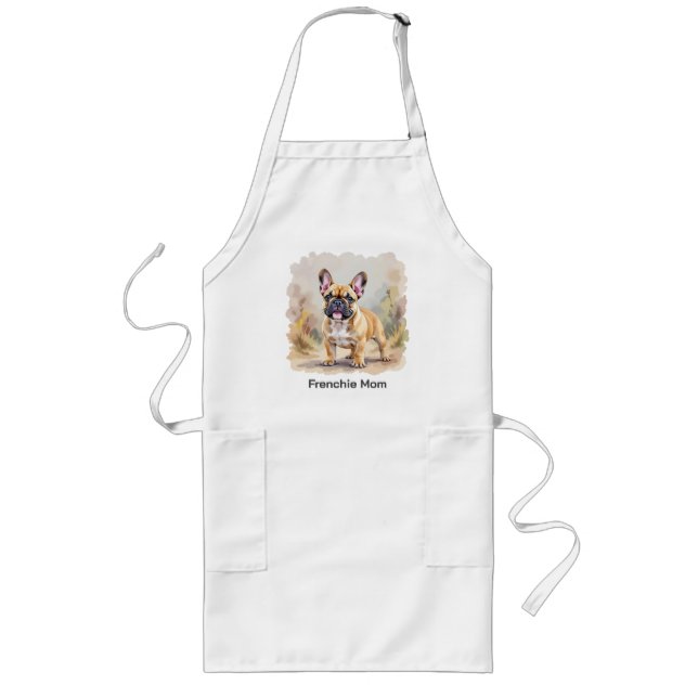 French Bulldog Tan Fawn-Colored Cute Frenchie Dog Long Apron (Front)