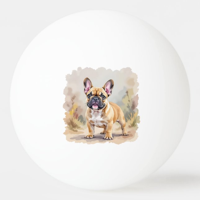 French Bulldog Tan Fawn-Colored Cute Frenchie Dog Ping Pong Ball (Front)