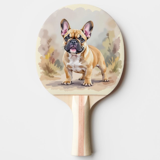 French Bulldog Tan Fawn-Colored Cute Frenchie Dog Ping Pong Paddle (Front)