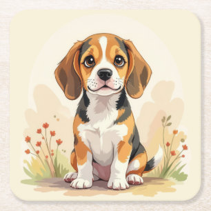 French Bulldog Tan Fawn-Colored Cute Frenchie Dog Square Paper Coaster