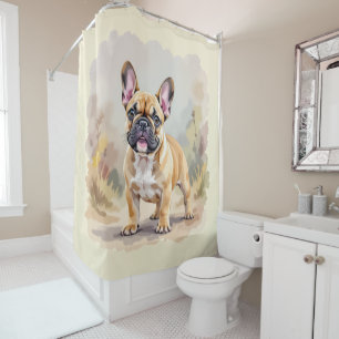 French Bulldog Tan Fawn-Coloured Cute Frenchie Dog Shower Curtain