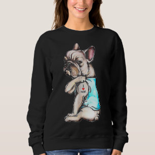 French Bulldog Tattoo I Love Mum  Dog Mother's Day Sweatshirt