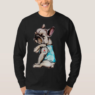 French Bulldog Tattoo I Love Mum Funny Dog Mother' T-Shirt