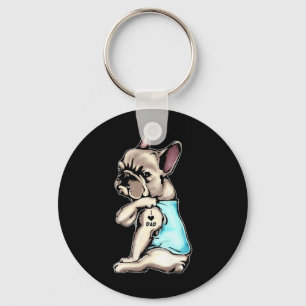 French Bulldog Tattoos I Love Dad Sitting Gift Fat Key Ring