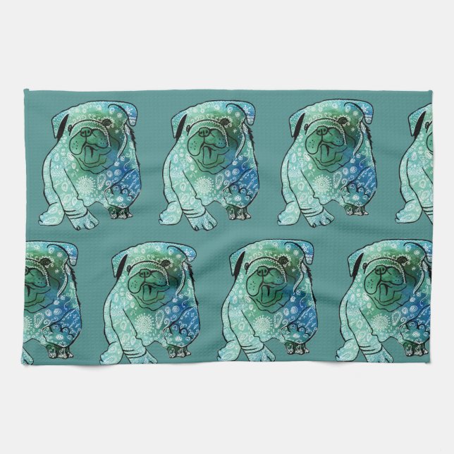French Bulldog Tea Towel (Horizontal)