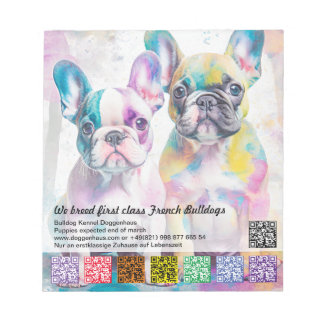 French Bulldog Tear off flyer block Notepad