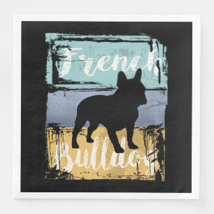 French Bulldog Tee - Retro French Bulldog Dog Napkin