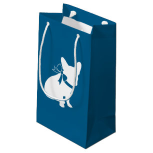 French Bulldog Theme Party - Baby Shower Blue Small Gift Bag