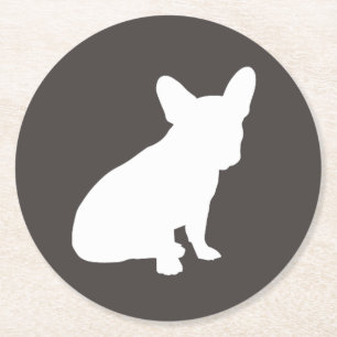 French Bulldog Theme Party - Baby Shower Neutral Round Paper Coaster