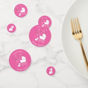 French Bulldog Theme Party - Baby Shower Pink Confetti