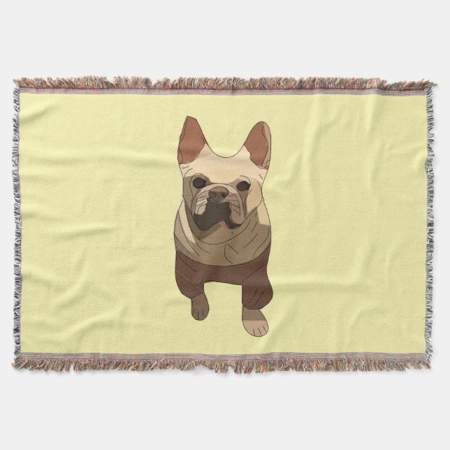 French Bulldog Throw Blanket (Front)
