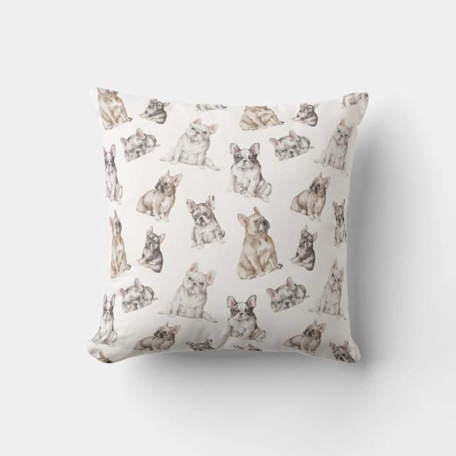 French Bulldog Throw Pillow (Front)