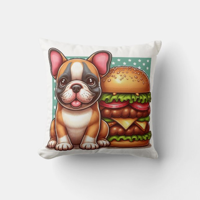 French Bulldog Throw Pillow (Front)