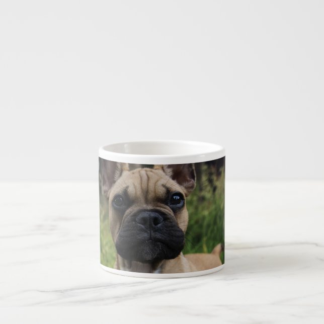 French Bulldog Throw Pillow Espresso Cup (Front)
