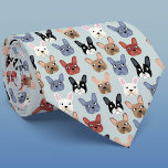 French Bulldog Tie<br><div class="desc">A fun little French Bulldog or Frenchie pattern on a duck egg blue background. Great for all dog lovers, pet sitters, dog walkers and veterinarians. Original art by Nic Squirrell.</div>