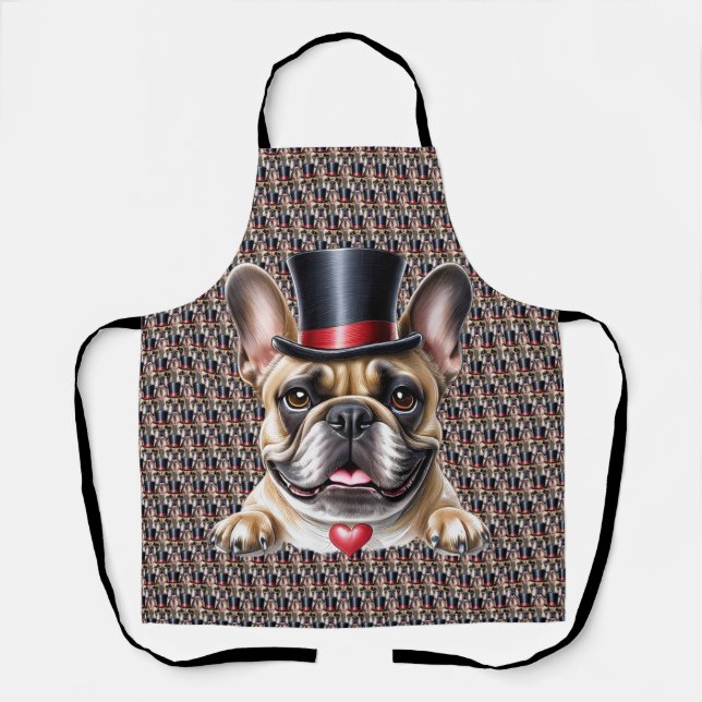 French Bulldog Top Hat French Bulldog Apron (Front)