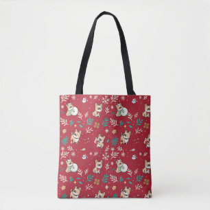 French Bulldog Tote Bag Christmas Kawaii Holiday
