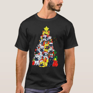 French Bulldog Tree Dog Santa Xmas T-Shirt