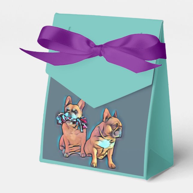 French Bulldog two friends French Bulldog Favour Box (Front Side)