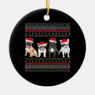 French Bulldog Ugly Christmas Sweater Essential T- Ceramic Tree Decoration