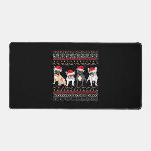 French Bulldog Ugly Christmas Sweater Essential T- Desk Mat