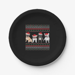 French Bulldog Ugly Christmas Sweater Essential T- Paper Plate