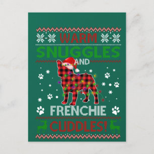 French Bulldog Ugly Christmas Sweater Xmas Pajama Postcard
