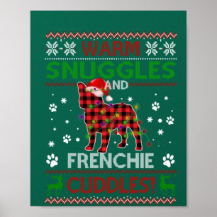 French Bulldog Ugly Christmas Sweater Xmas Pajama Poster