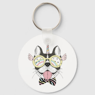 French Bulldog Unicorn Key Ring