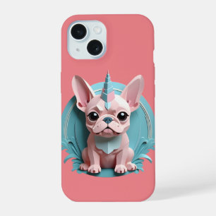 French Bulldog Unicorn Pastel Paper Cutting Art  iPhone 15 Case