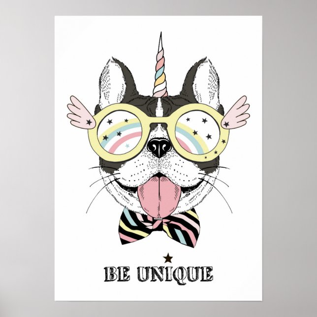 French Bulldog Unicorn Poster (Front)