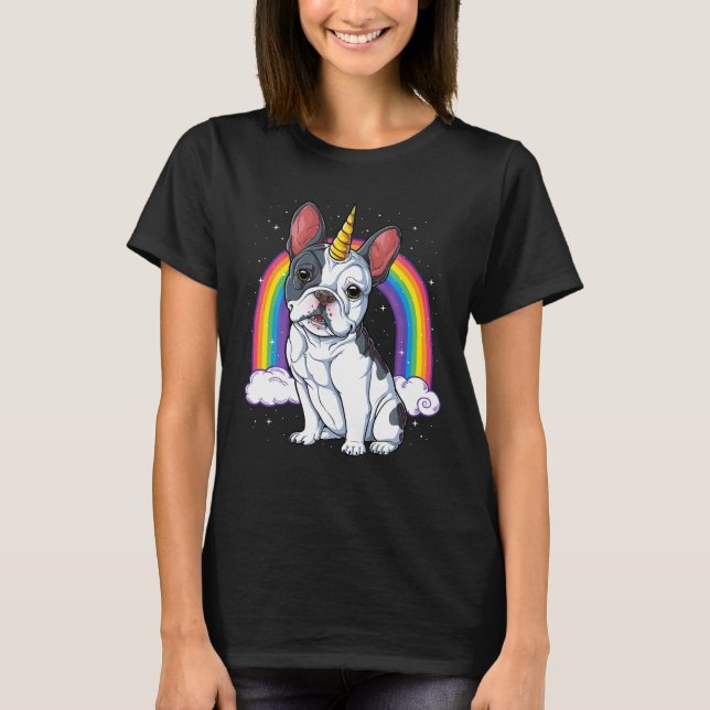 French Bulldog Unicorn Shirt Girls Space Galaxy Fr (Front)
