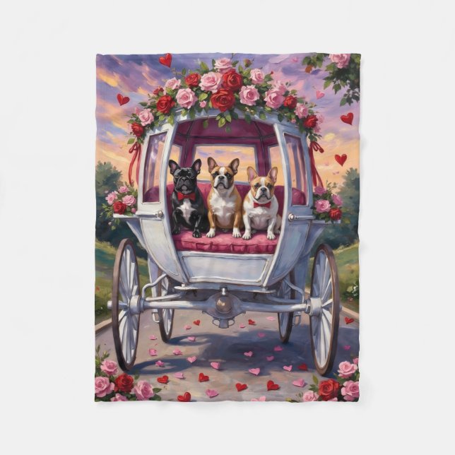 French Bulldog Valentine's Day  Fleece Blanket (Front)