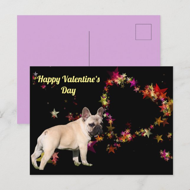 French Bulldog Valentine's Day French Bulldog Postcard (Front/Back)