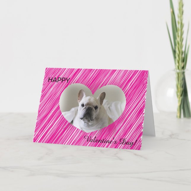 French Bulldog Valentine's Day Heart Greeting Holiday Card (Front)