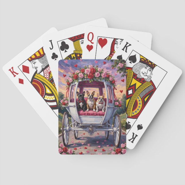 French Bulldog Valentine's Day  Playing Cards (Back)