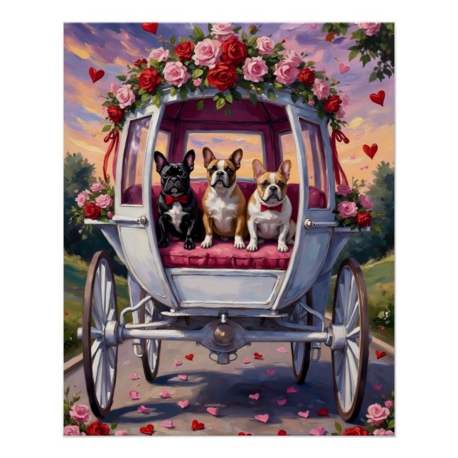 French Bulldog Valentine's Day  Poster (Front)