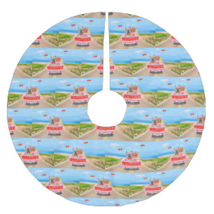 French Bulldog Valentine's Day Truck Brushed Polyester Tree Skirt