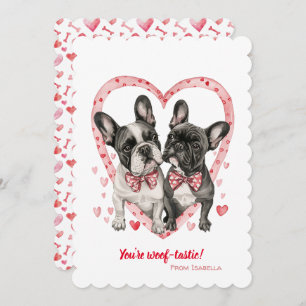 French Bulldog Valentines Day Woof-tastic Fun Holiday Card