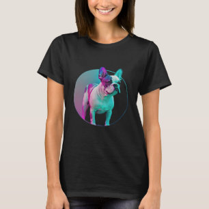 French Bulldog Vaporwave Retrowave Aesthetic T-Shirt