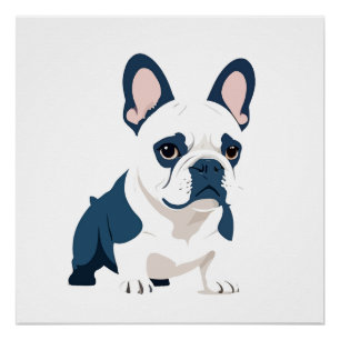 French Bulldog Vector Art Animal Modern Urban City Poster