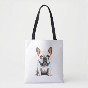 French Bulldog Vector Art with Vibrant Colours Tote Bag