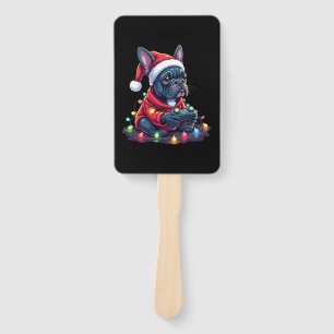 French Bulldog Video Game Controller Light Snow Sa Hand Fan
