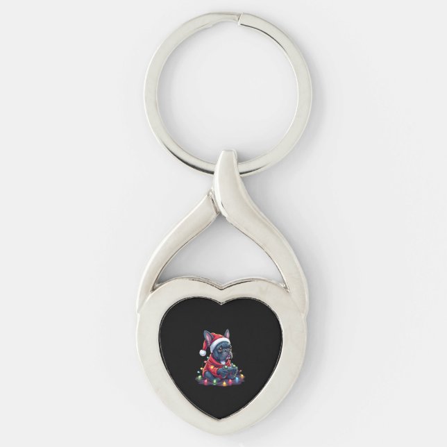 French Bulldog Video Game Controller Light Snow Sa Key Ring (Front)