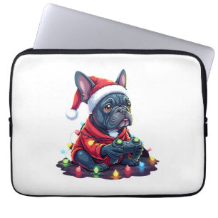 French Bulldog Video Game Controller Light Snow Sa Laptop Sleeve