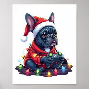 French Bulldog Video Game Controller Light Snow Sa Poster